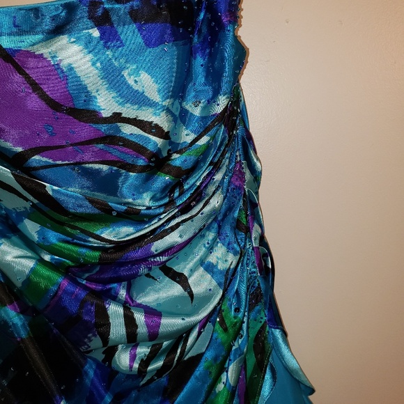 Strapless ruched sequins ruffled prom dress - Picture 7 of 7